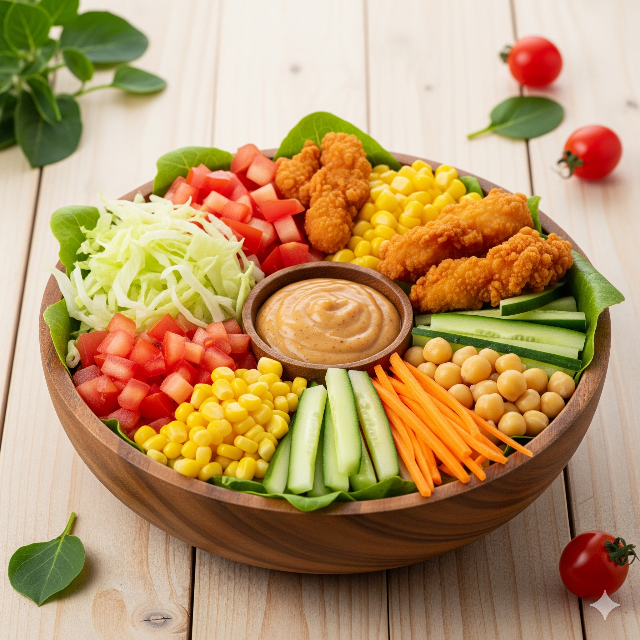 Herbs and Spices Crispy Chicken Salad