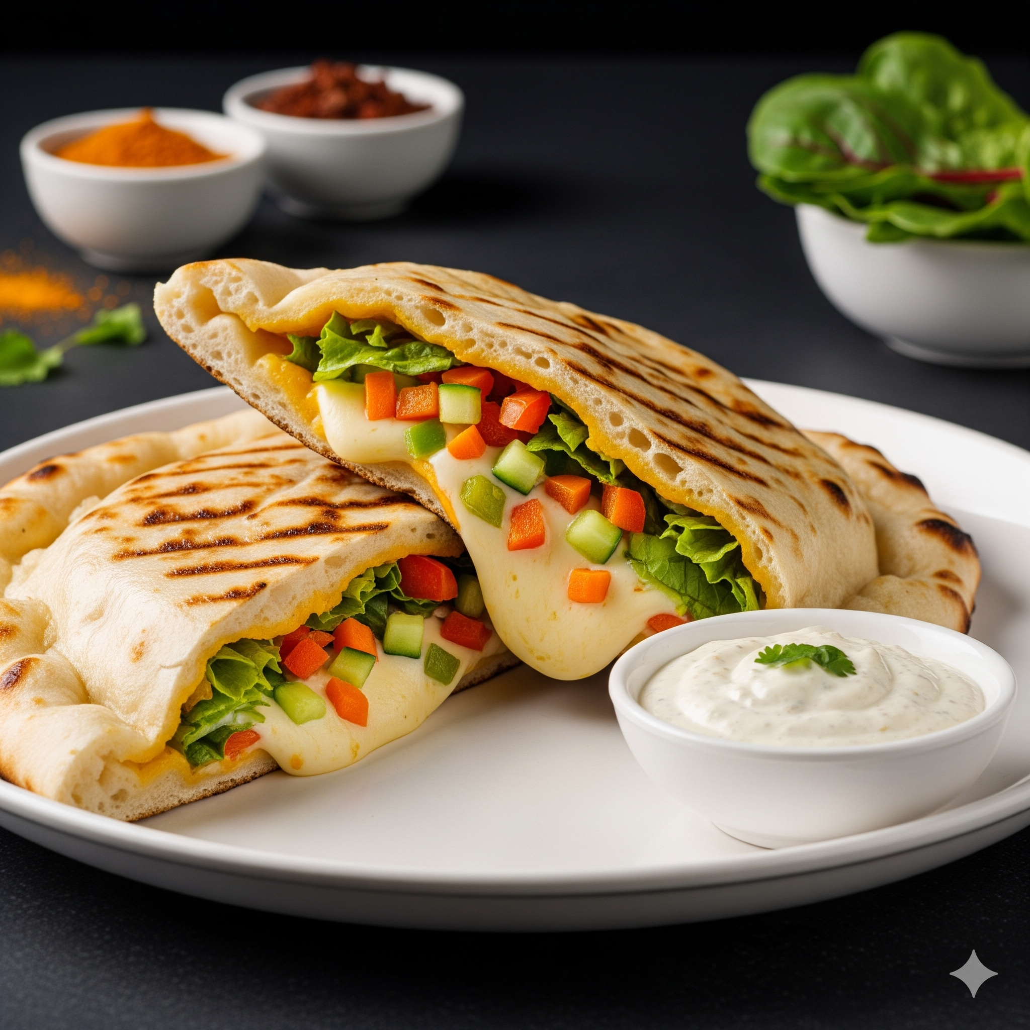 The Veggie Cheesy Pocket Naan